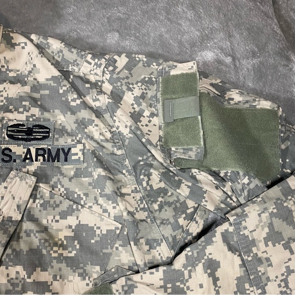 Camo Field Jacket Men’s Large Long US Army Digital Outdoors Military ACU Ripstop - Picture 6 of 13